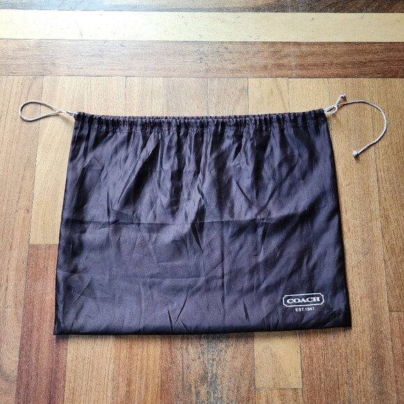 COACH Brown Silk Drawstring Dust Bag - Picture 2 of 16